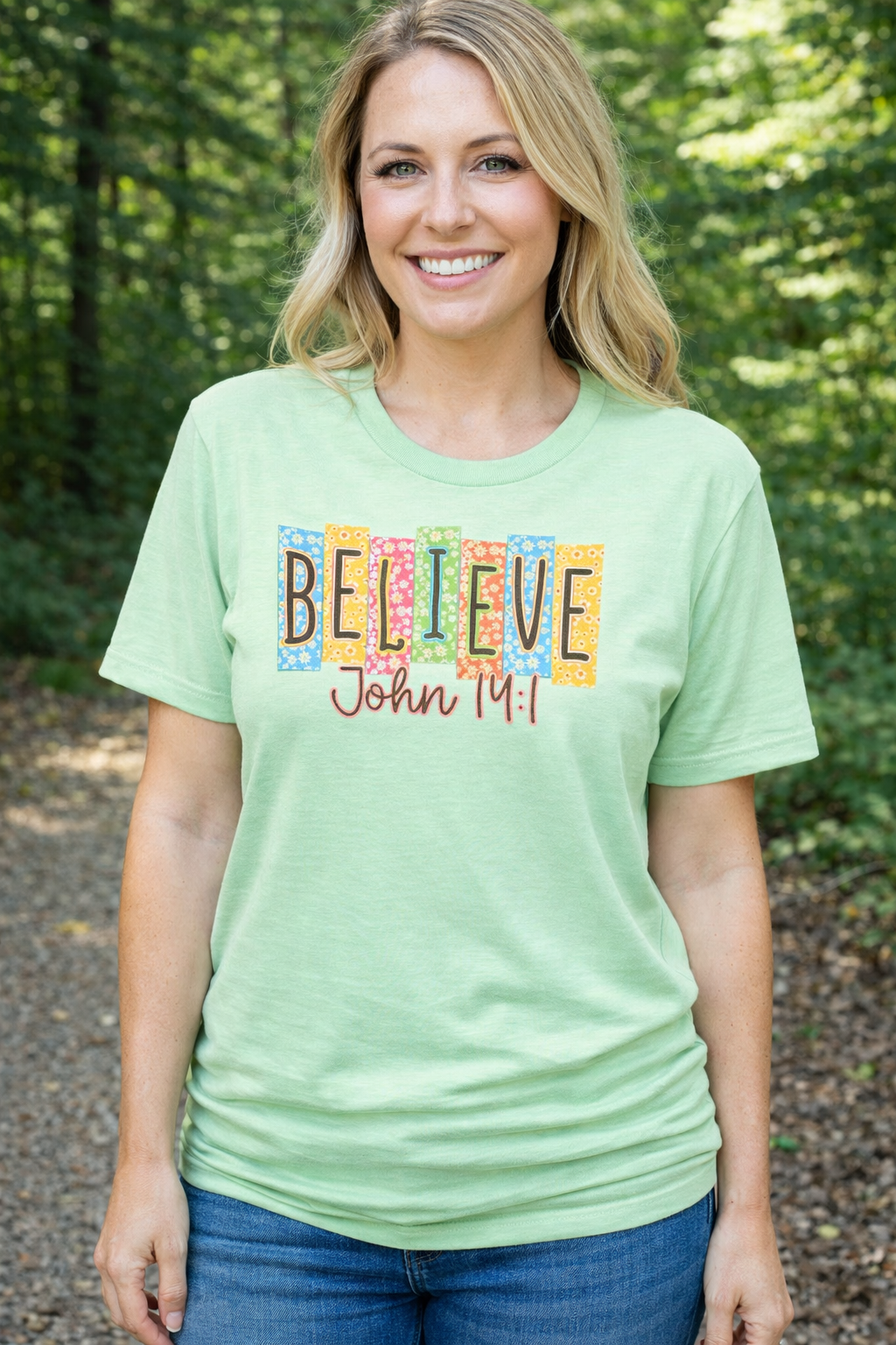 Believe Floral Square Tee