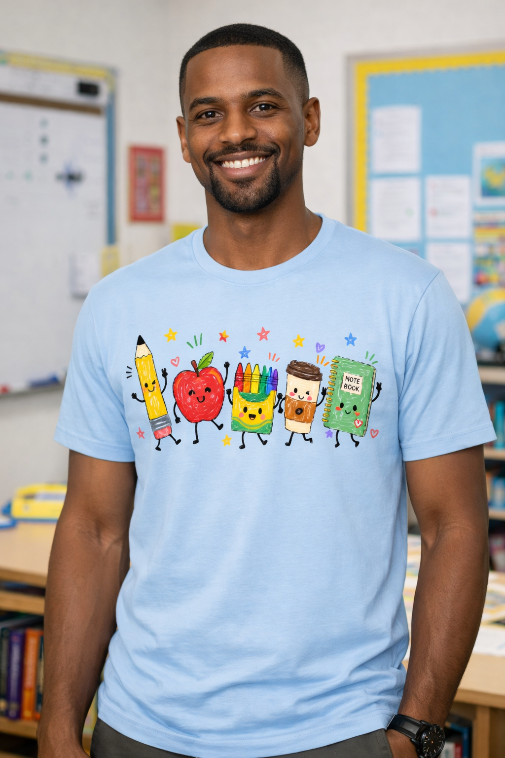 Crayon Colored School Supplies Tee