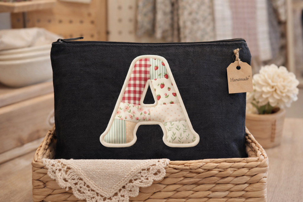 Strawberry Initial Pencil Pouch