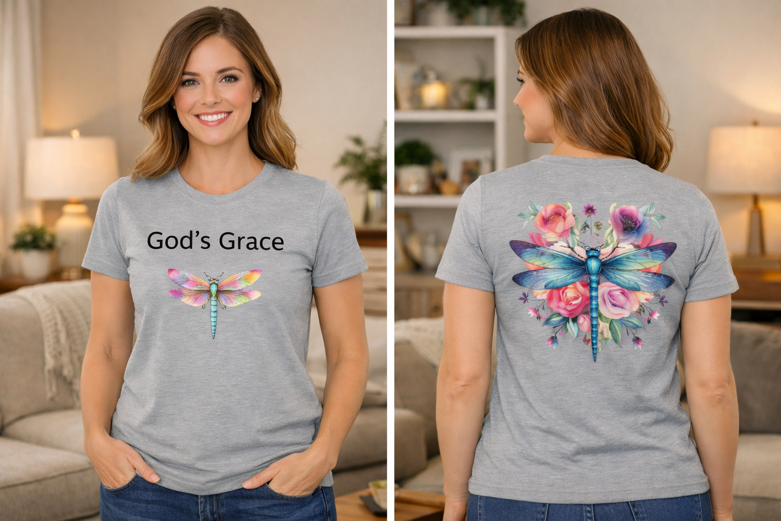 God's Grace Fire Fly Flower Tee