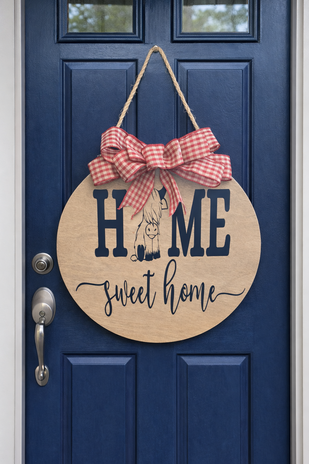 Home Sweet Home Highland Cow Door Hanger