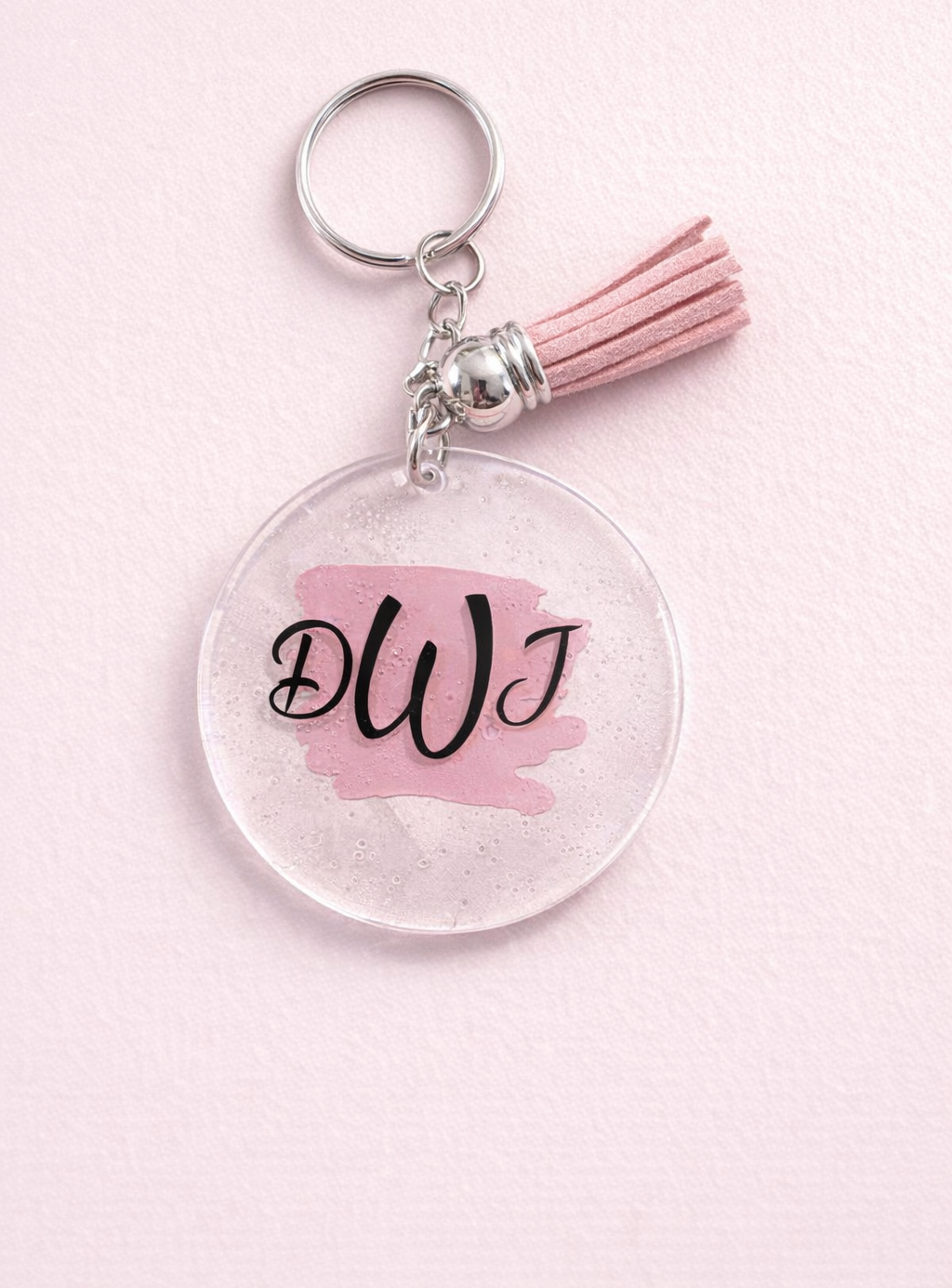 Initial Keychain with Paint stroke