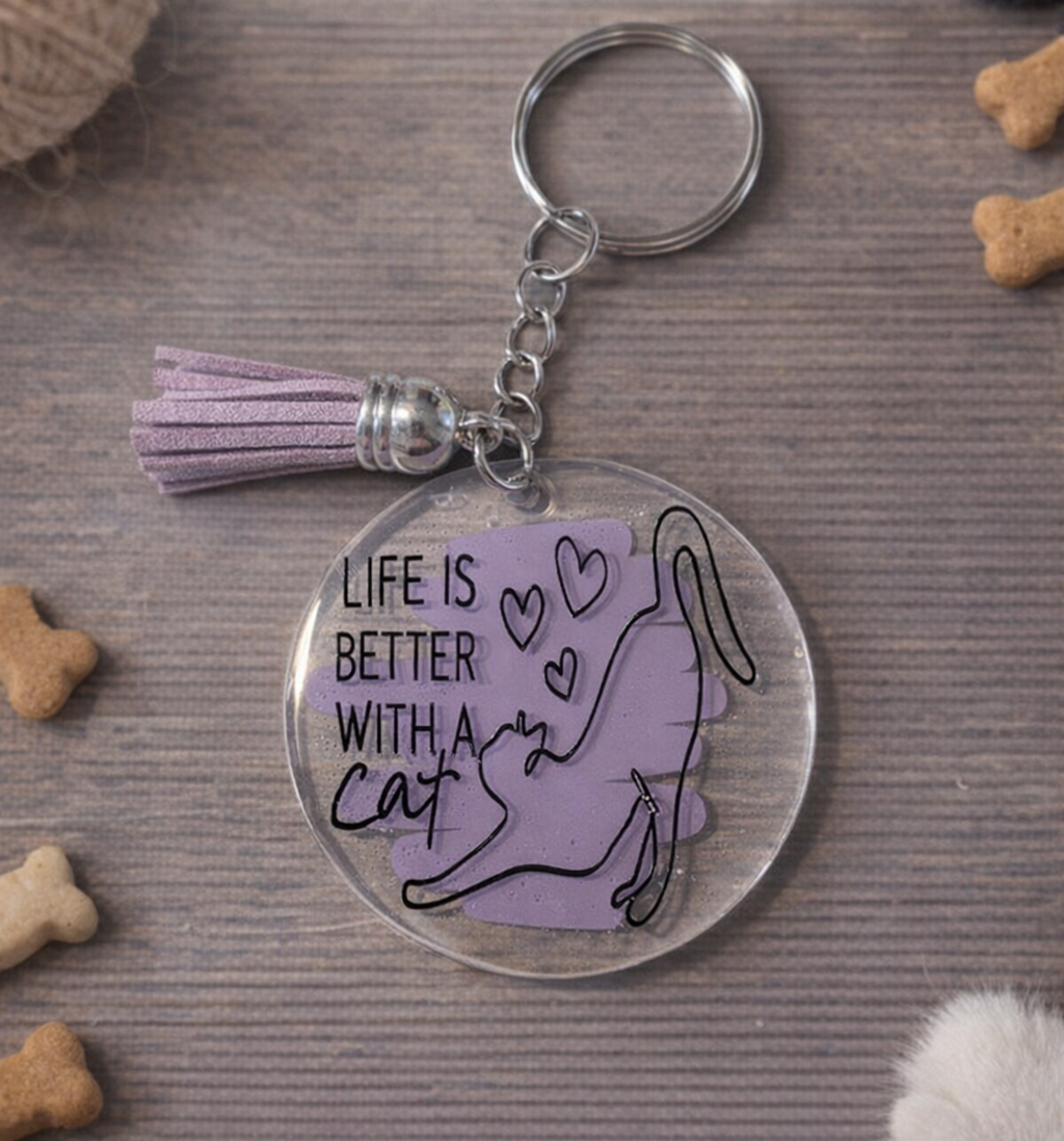 Life is better with a cat keychain