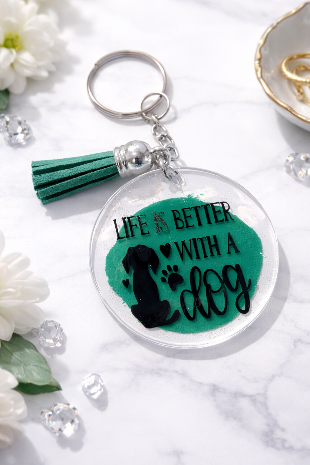 Life is better with a dog keychain
