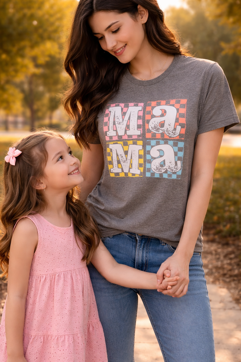 Checkered MaMa Tee