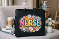 Nurse Flower Power Tote