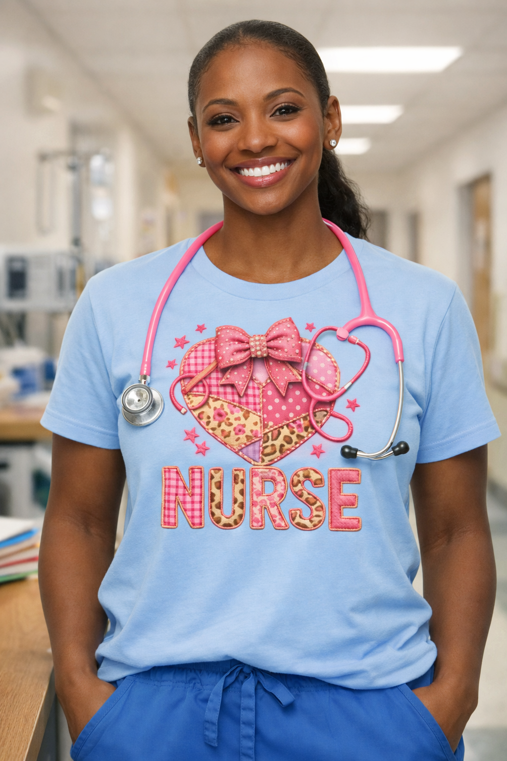Nurse Patchwork Heart Tee