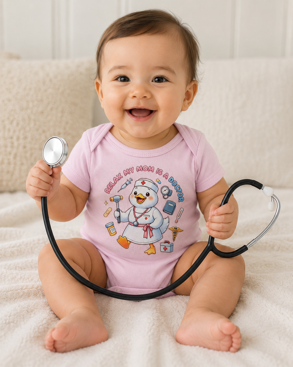 Relax My Mom's a Doctor Onesie