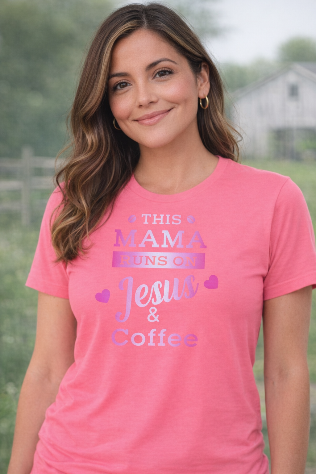 Mama runs on Jesus & Coffee Tee
