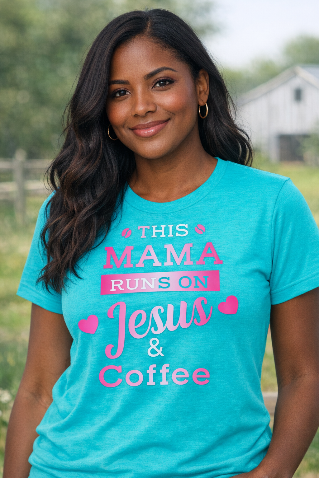 Mama runs on Jesus & Coffee Tee