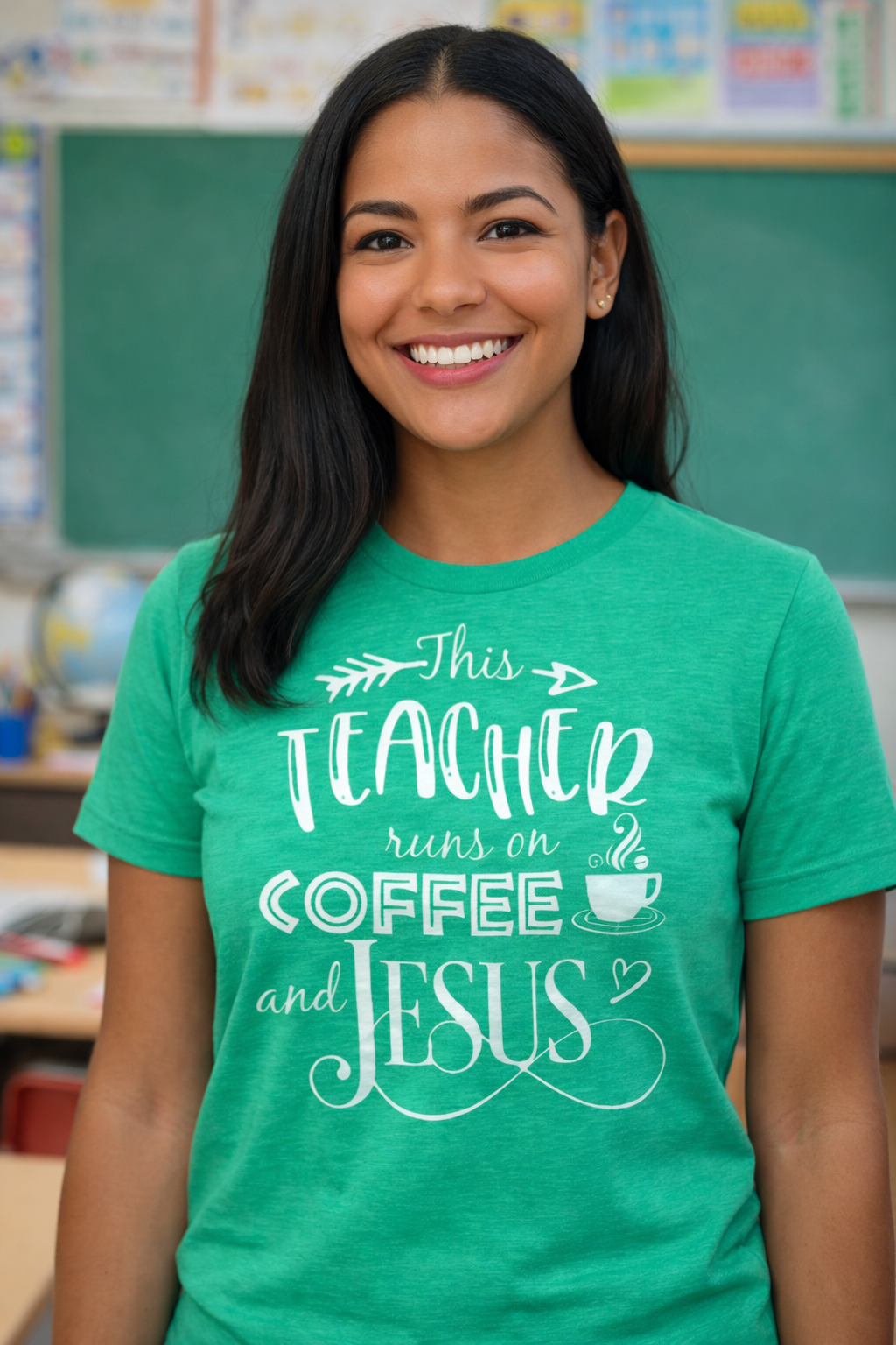 This Teacher Runs on Coffee & Jesus Tee