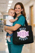 Wife Mom Nurse Cheetah Tote