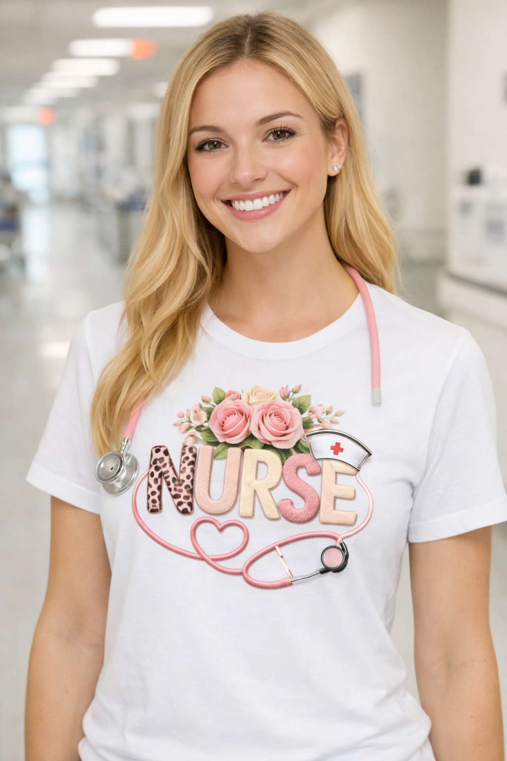 Cheetah Rose Nurse Tee