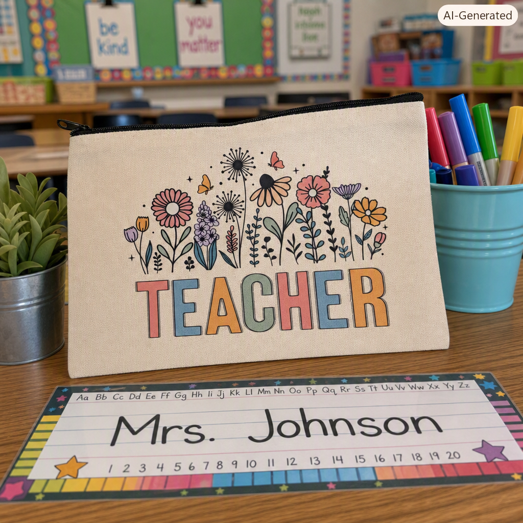 Boho Style Teacher Pencil Pouch