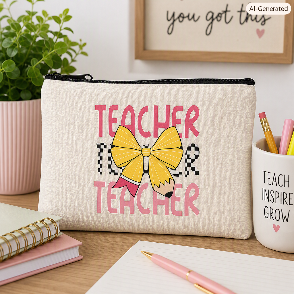 Retro Teacher Pencil Pouch