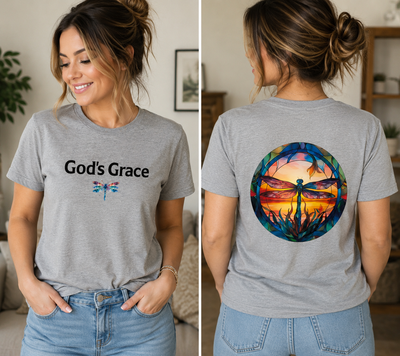 God's Grace Stain Glass Firefly Tee