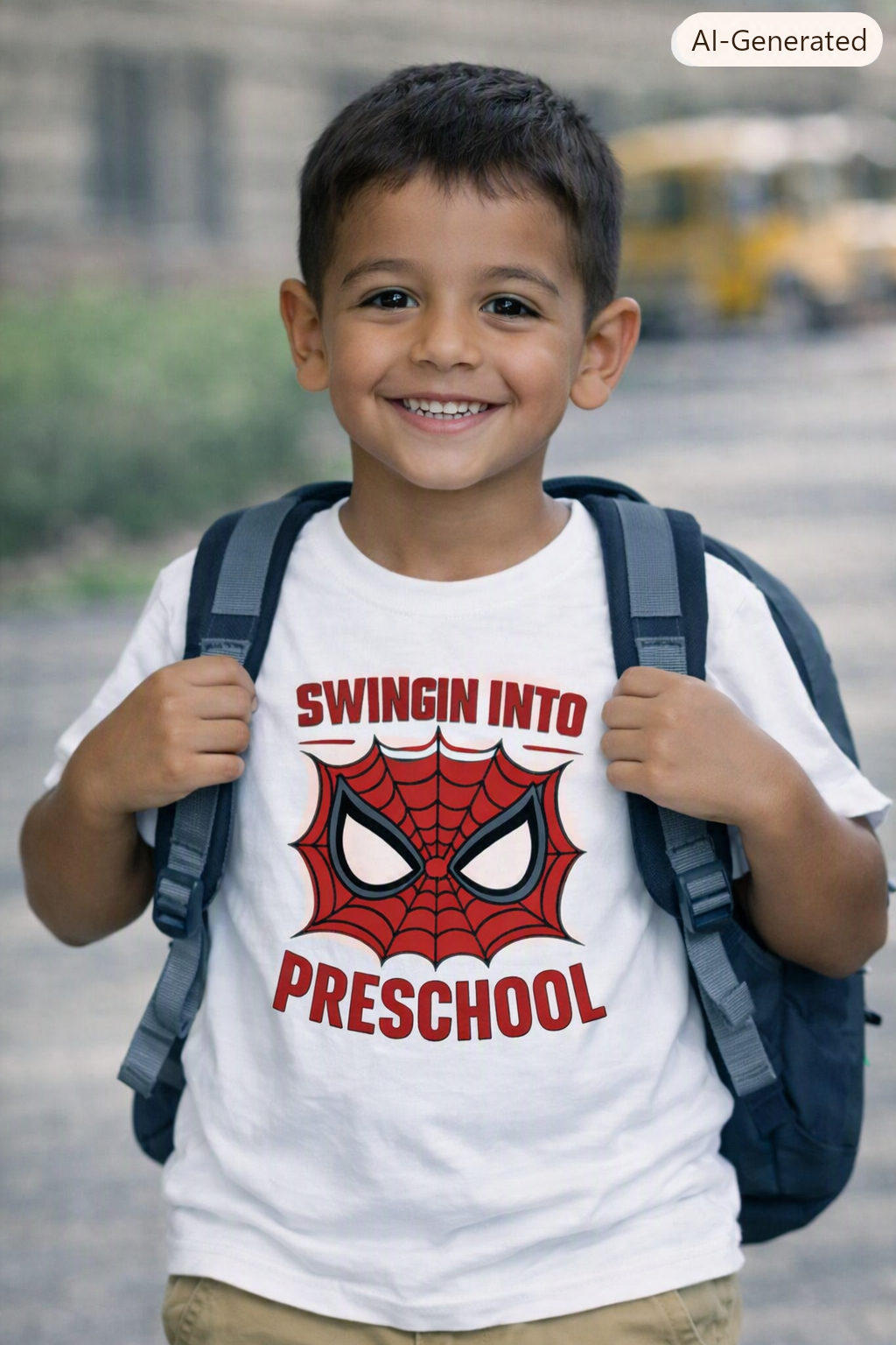 Swinging into Preschool Spiderman Tee